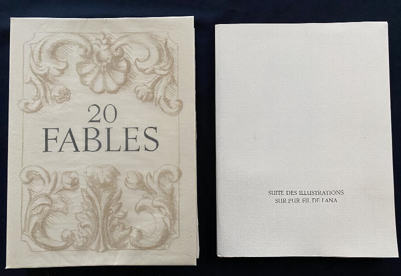 Image for 20 Fables, by La Fontaine. Illustrated by 2 lithographs by each artist (Calder, Dali, and others)