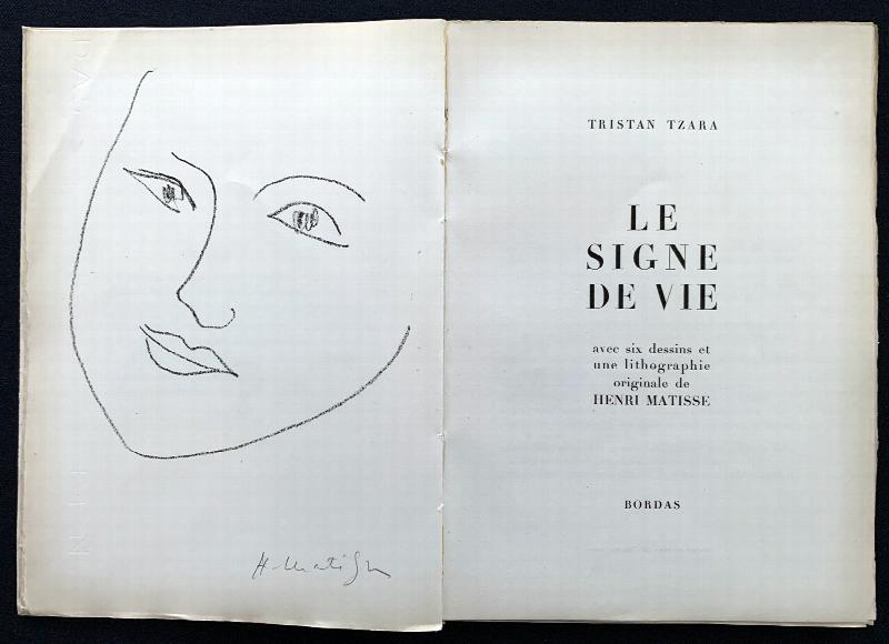 Image for Le signe de vie. With a signed lithograph by Matisse.