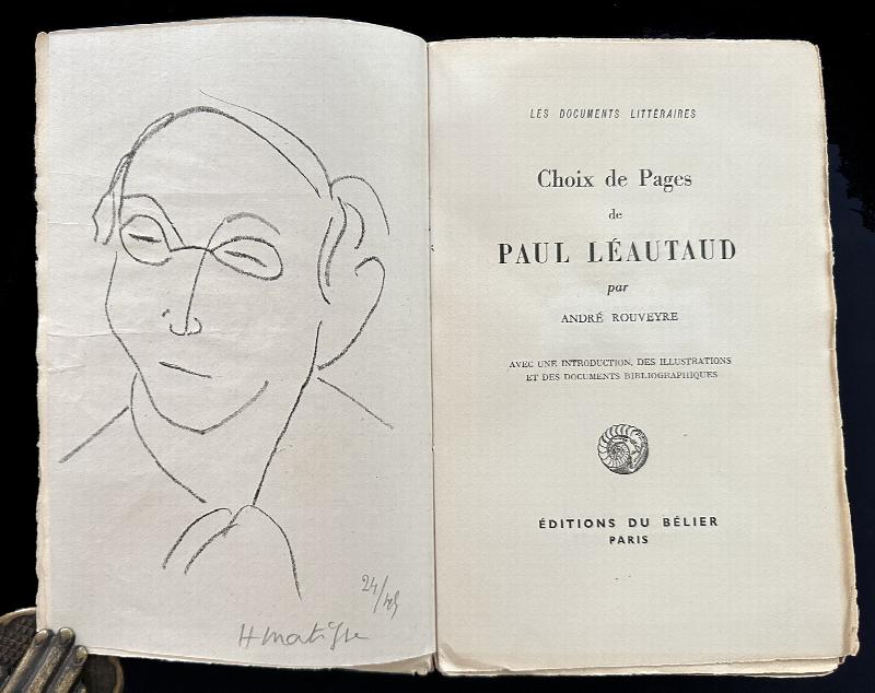 Image for Choix de pages de Paul Leautaud. One of 50 copies with an original lithograph by Matisse signed in pencil.